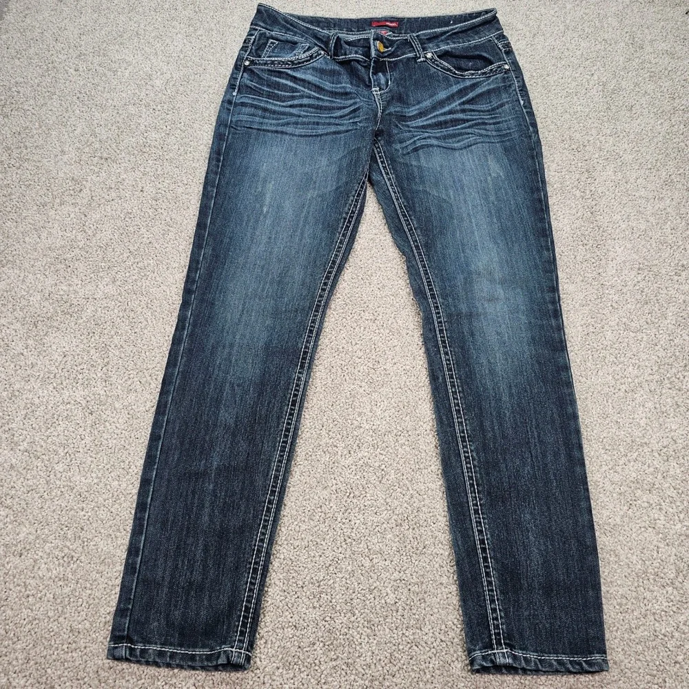 Y2K Bongo Women's Jeans Dark Wash Embellished Pockets Size‎ 13